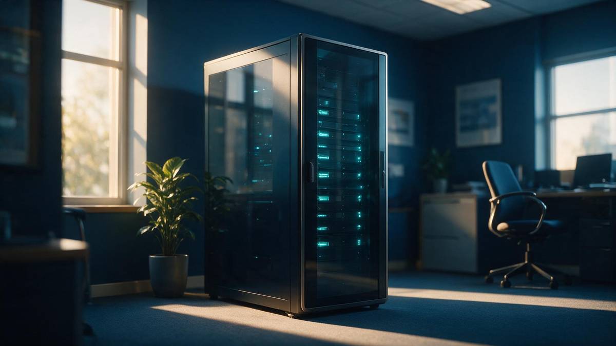 Gabinete de servidores dentro de la oficina de la propia empresa
